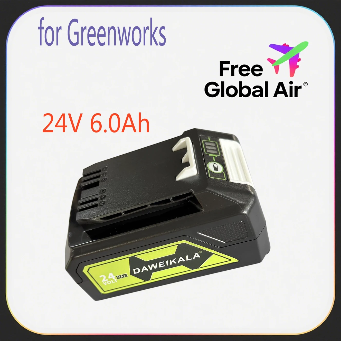 

Литий-ионная аккумуляторная батарея 24 В, 6,0 Ач для электроинструментов Greenworks 24 В, 48 В 29842 29852 29322 20362 MO24B410 MO48L4211