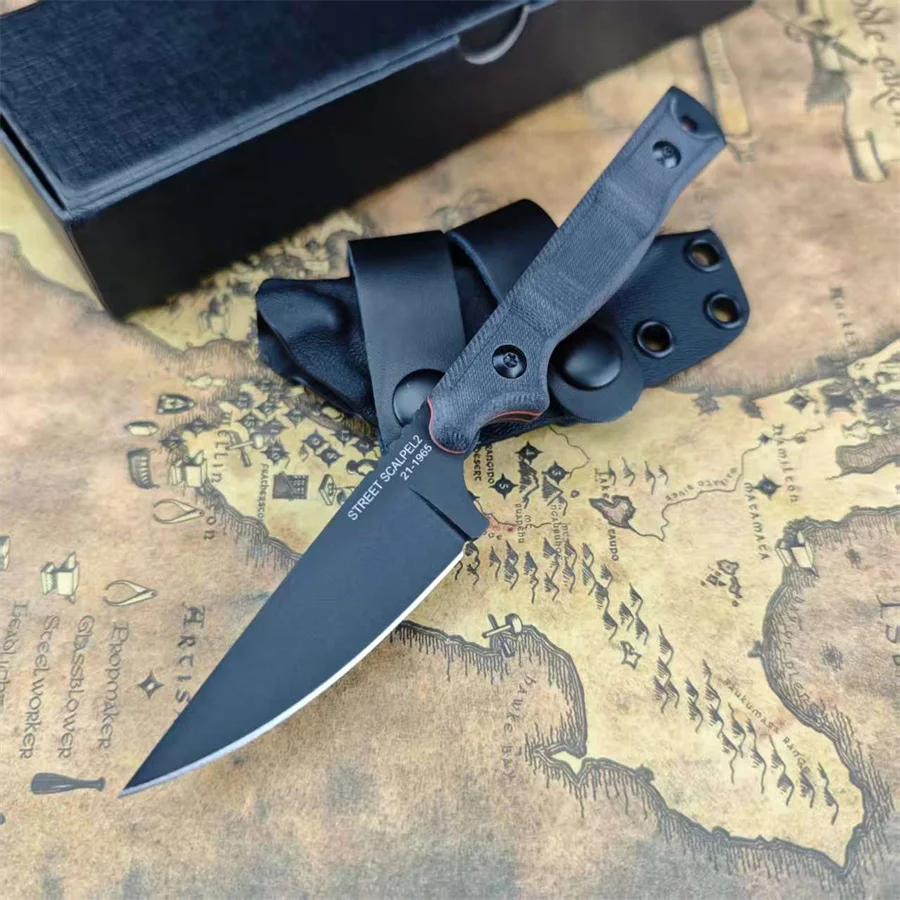 

Combat Military Hunting Straight KnifeSelf-defense Multi-fuctional Mountaineering Tool G10 Handle 8Cr13Mov Blade