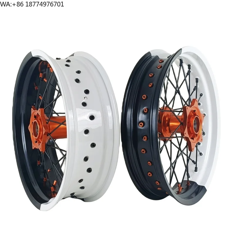 

17-дюймовые двухцветные колеса Supermoto 17*2.5/3.0/3.5/4.25/4.5/5.0, комплект колес для EXC SXF 2003-2024