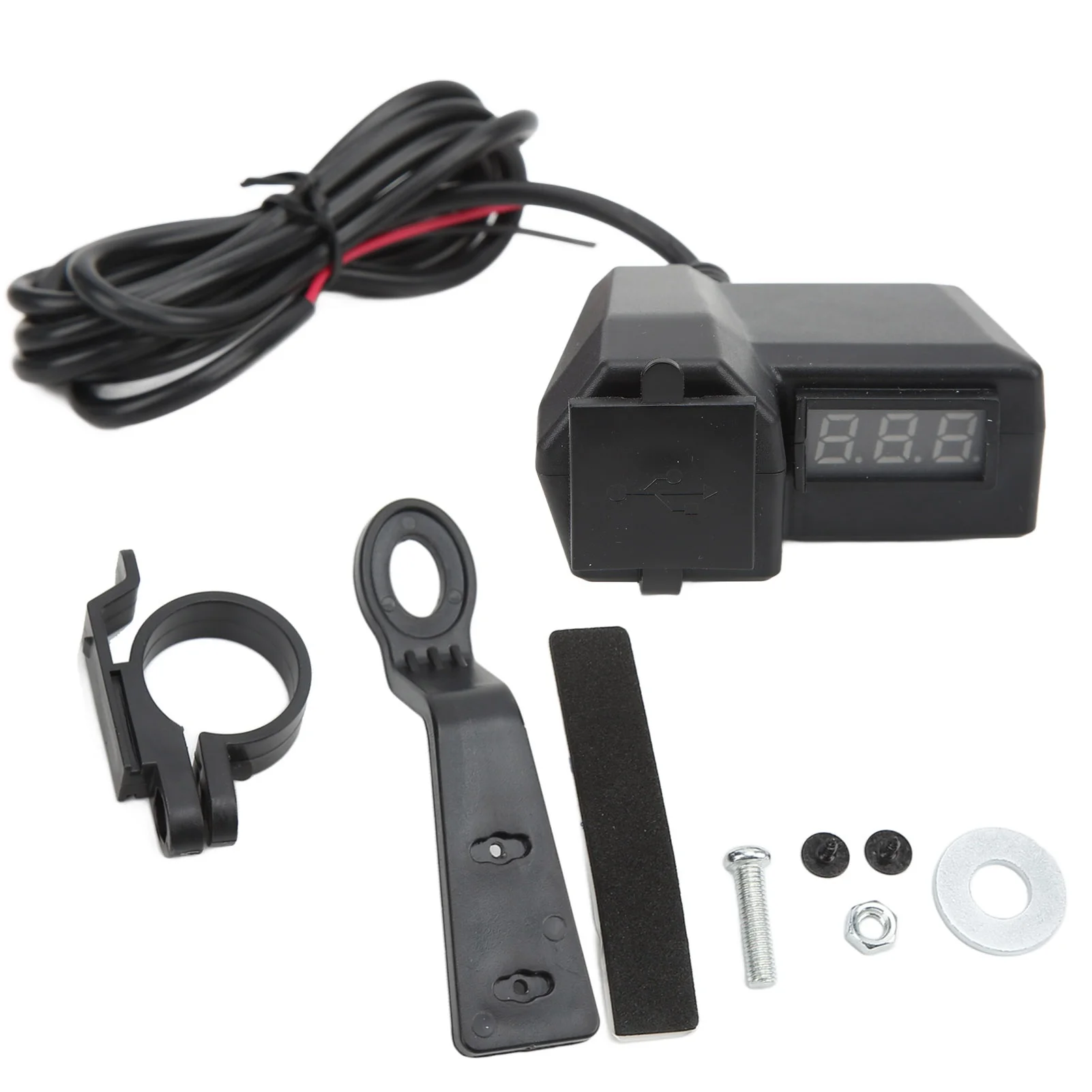 Dual USB Car Charger with Voltmeter Red LED 10‑24V Input 5V 3.1A Output for Motorcycles, ATVs UTVs Phones Tablets GPS