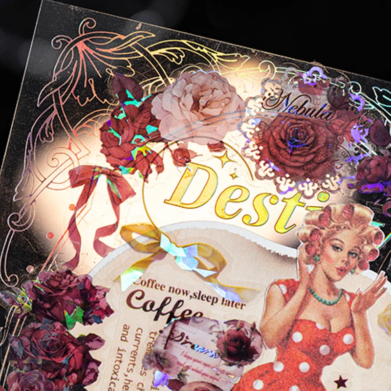 السيد ورقة 2 نمط 2 لفات/حقيبة جزيرة الورد شل ضوء الحيوانات الأليفة يموت قطع الشريط الإبداعية كتيب المواد DIY بها بنفسك سجل القصاصات جراب هاتف مذكرات