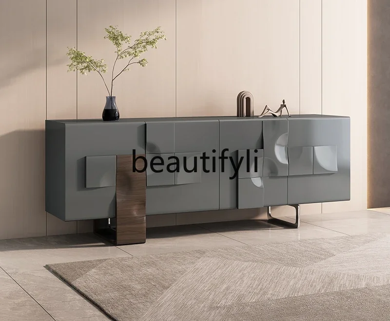 

Italian minimalist solid wood TV cabinet coffee table combination Nordic light luxury living room TV cabinet