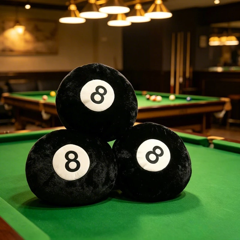 1PC Black 8 Pool Ball Pillow Creative Billiard Stuffed Toy Soft Throw Cushion Sofa Couch Living Room Nap Decor Gift Collection