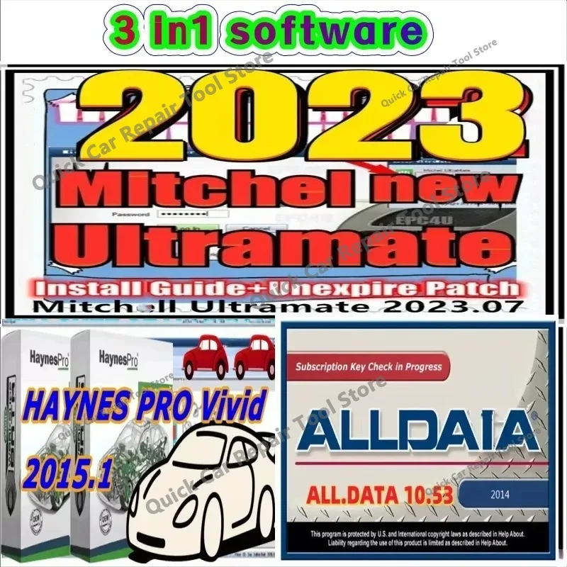 2026 Mitche/ll Ultramate 2023.07 Complete Advanced Estimating System + HAYNES PRO Vivid 2015 Automotive Workshop + Alldata 10.53