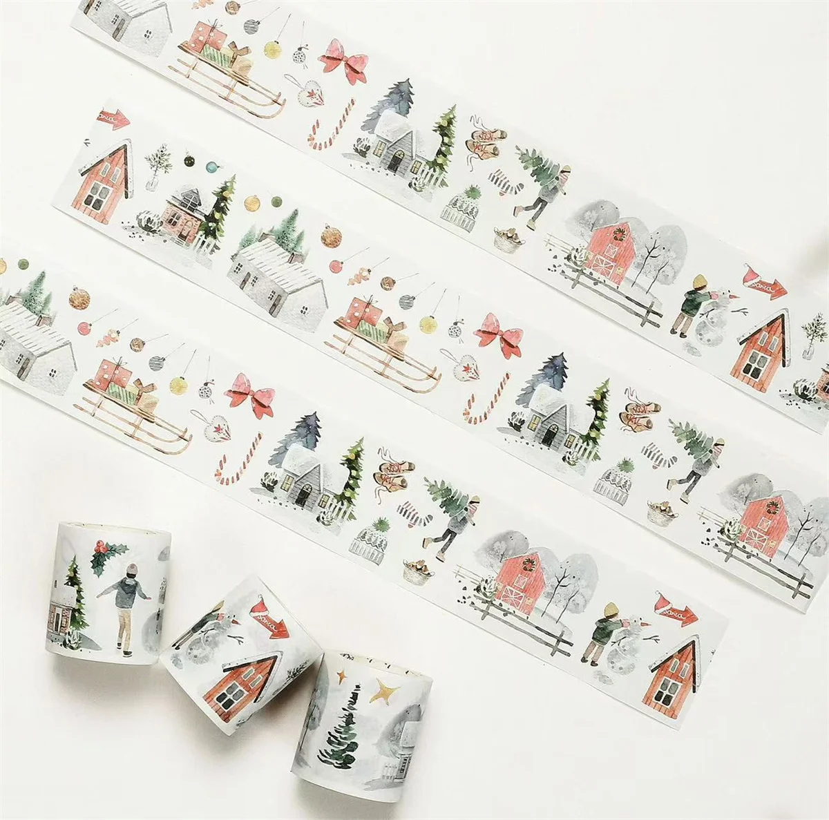 Vintage Snow Christmas Season Washi Tape Planner DIY Card Making Scrapbooking Plan Decorative Sticker