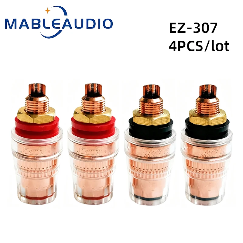 HIFI Audio Speaker Binding Post EIZZ EZ‑307 Red Copper Plated Brass Terminal Transparent PC Housing For Amplifier Cabinet DIY view 3