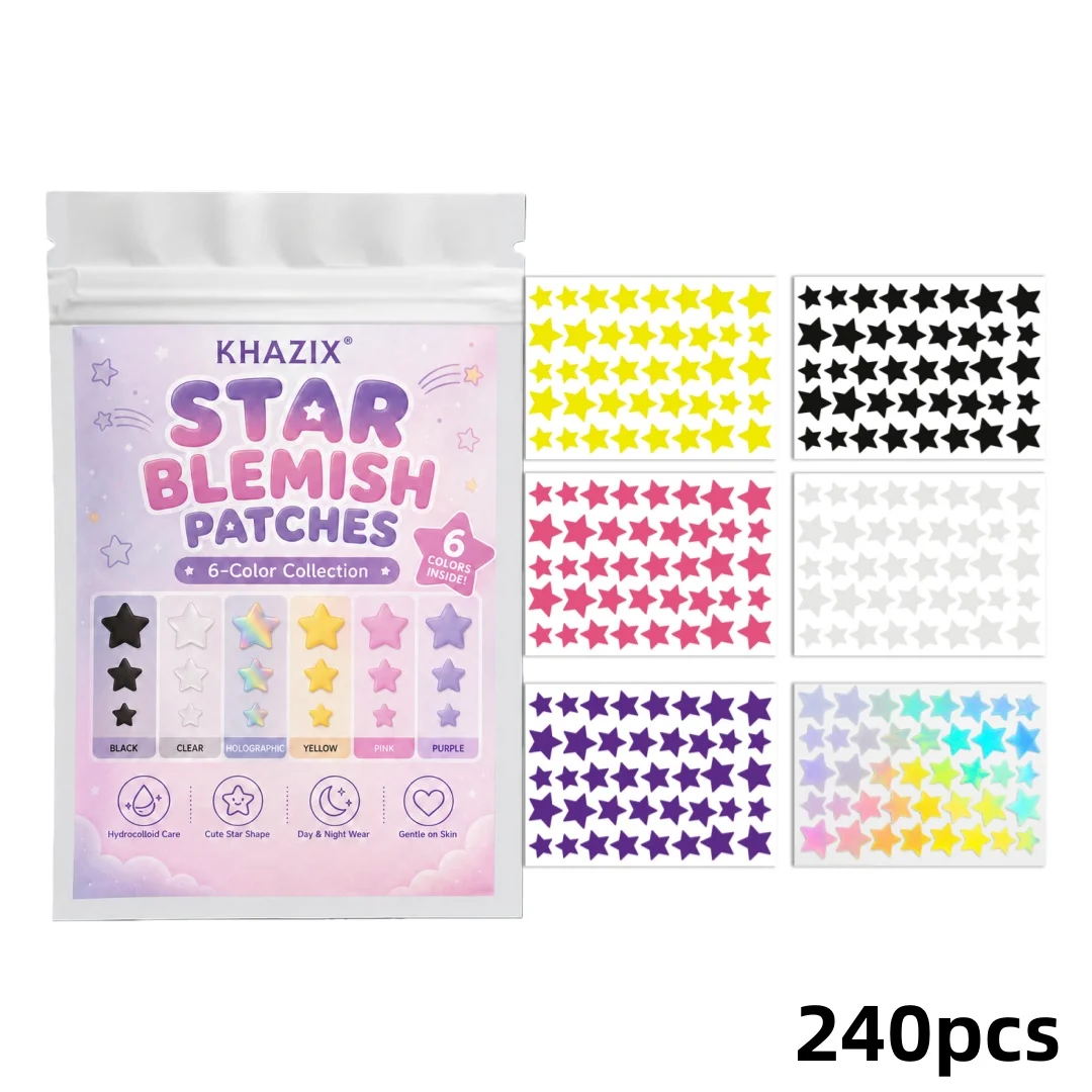 240PCS  Star Pimple Patches For Face Hydrocolloid, Absorbing Cover, Tea Tree, Hydrocolloid Acne Patch, Cute Star Pimple