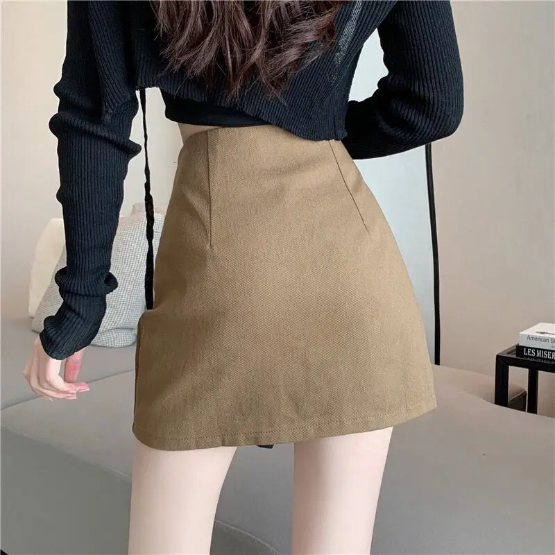 

Мини-юбки женские на шнуровке с высокой талией, милая весенне-летняя юбка трапециевидной формы, сексуальная офисная женская стильная винтажная очаровательная юбка в корейском стиле