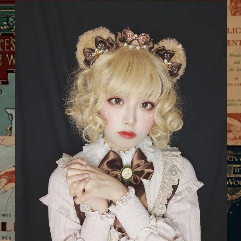 

Браслет ручной работы в стиле Лолиты, десертный шоколадный медведь, браслет с ушками KC, плюшевый мишка Лолита Тирамису, мелкий предмет