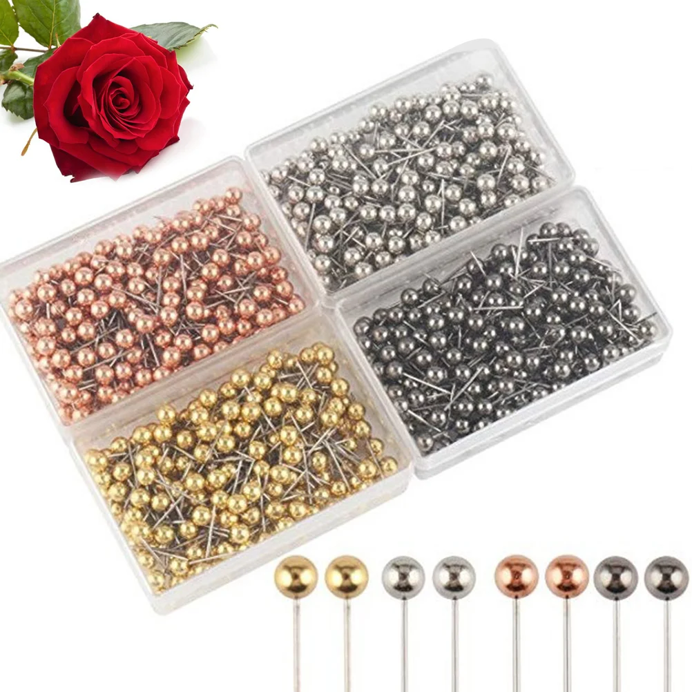 800pcs 4 Colors Round Head Map Flag Push Map Tacks for School Home Office push pins flag push pins map flag pins