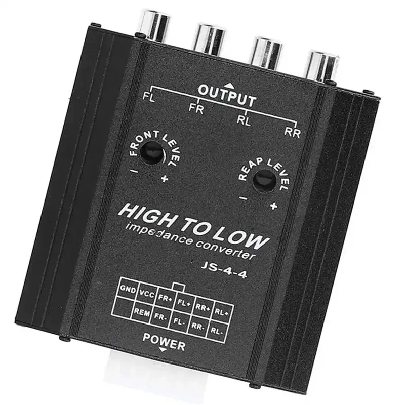 BNVN-2X 12V 4 Channel Car Audio Converter For Rca High To Low Line Car Stereo Radio Speaker Frequency Filter