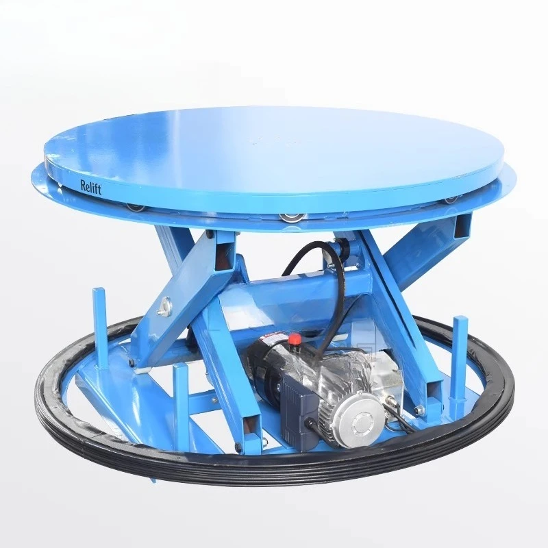 Electro-hydraulic lifting table Remote control scissor packing platform positive and negative rotation of industrial turntable
