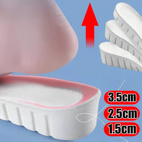 Imagen 2 del producto Plantillas ortopédicas para aumento de altura para hombres y mujeres, almohadilla Invisible de espuma viscoelástica para zapatos, cuidado de los pies transpirable, comodidad, 1,5-3,5 cm