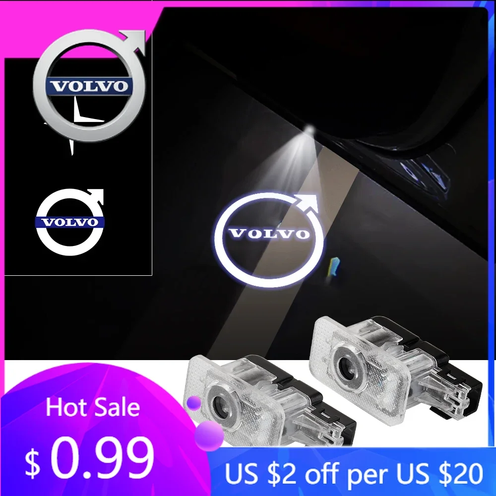 Колпаки ступиц двери автомобиля HD светодиодные лампы проектор случайный приветственный свет для Volvo V40 V60 V70 XC40 XC60 XC90 XC70 S60 S90 D2 D3 D4 D5 D