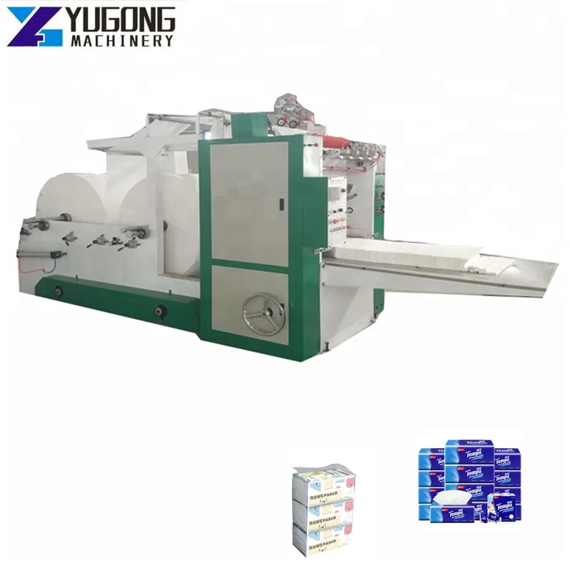 YG Low Investment Pocket Facial Tissue Paper Machine Making Folding Packing Automatic Handkerchief Paper Production Line