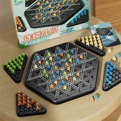 Triggle Rubber Band Game Chain Triangular Chess Game Strategy Board Game Educational Toy Suitable for 2-4 Players