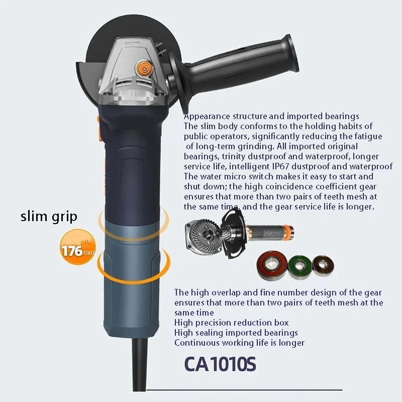 1010S Brushless Angle Grinder Handheld Multifunctional Speed ​​Adjustable Grinding Hand Wheel Cutting and Polishing Machine