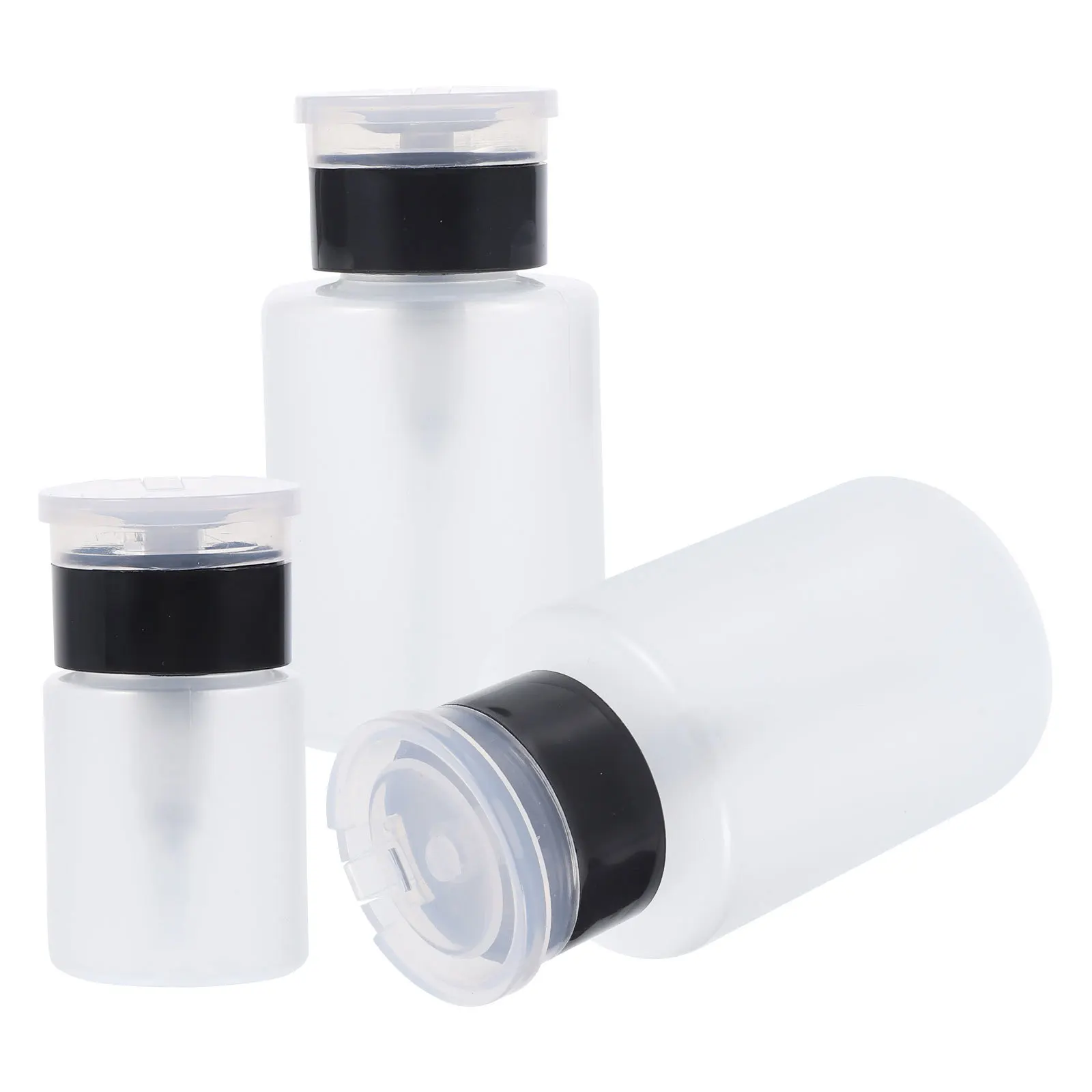 3 szt. Pompki dozujące z naciskiem, puste butelki wielokrotnego użytku na zmywacz do paznokci, kosmetyki, płyny do pielęgnacji skóry, pojemniki podróżne