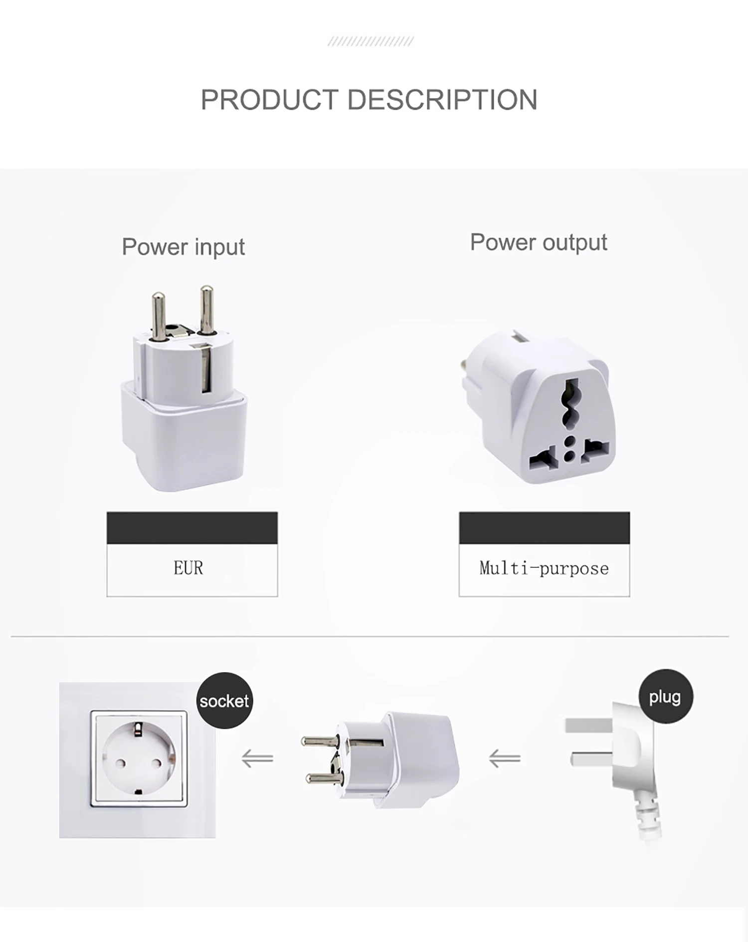 GAZ-AU8 UK EU AU to US Plug Converter AC Multiple styles Power Plug Charger Adapter