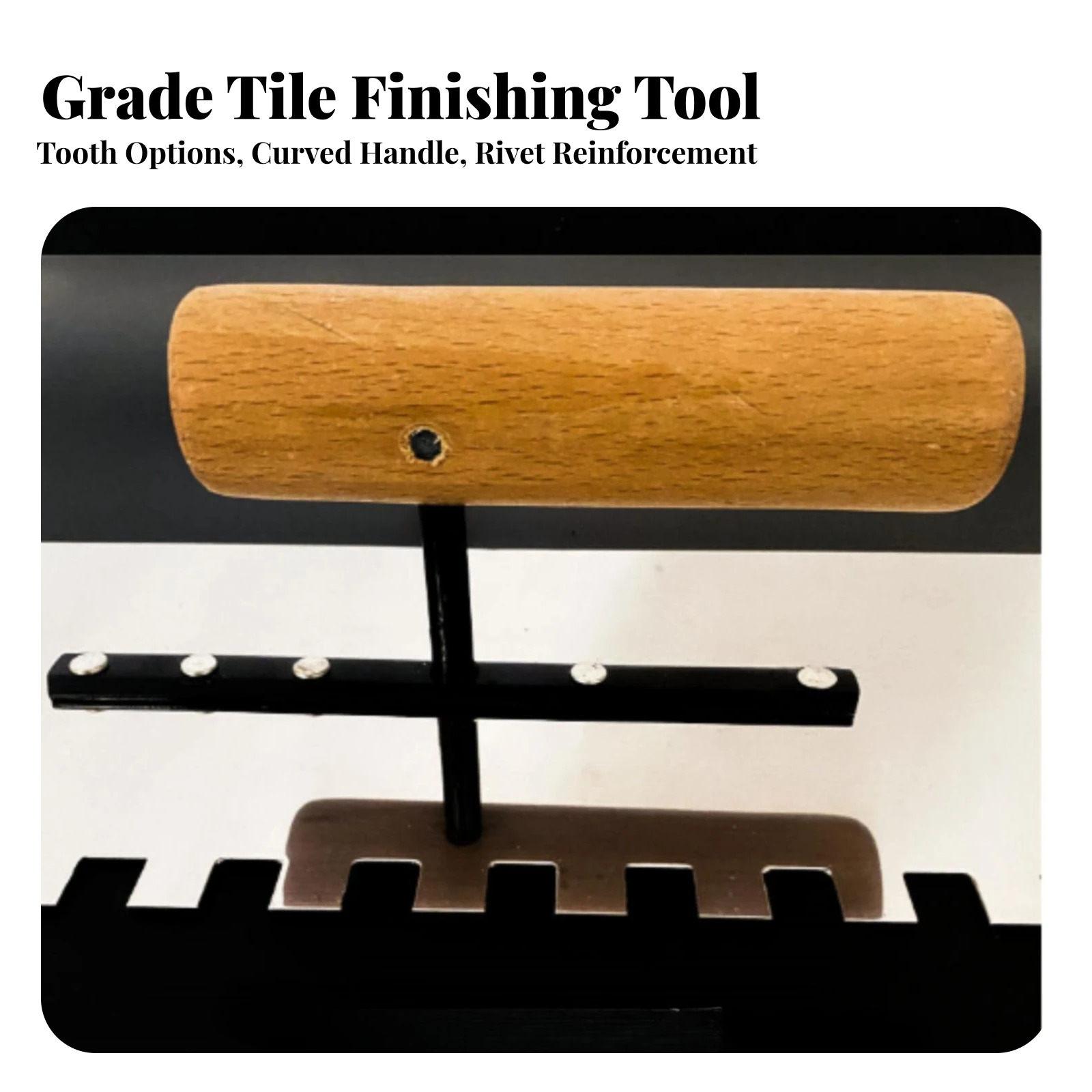 Notched Trowel Stainless Steel Tile-Setting Trowel Adhesive Spreader Rust-Resistant Hand Tool Ergonomic for Tilers