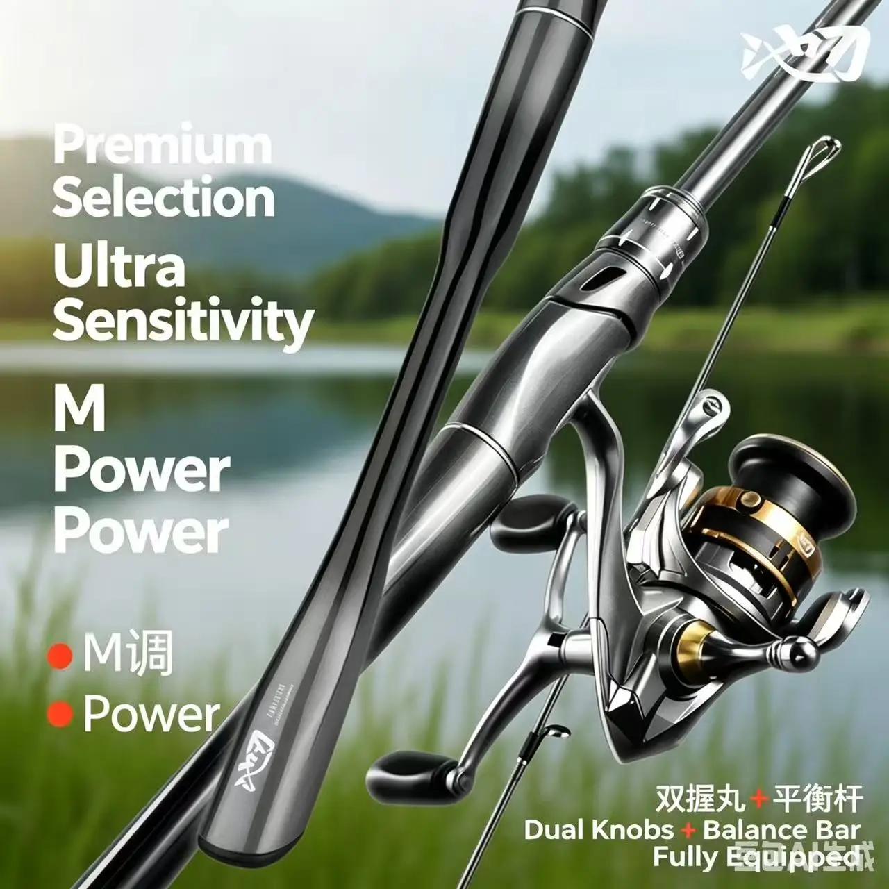 

M/ML Power Bass Fishing Rod and Reel Combo Carbon Fiber Lure Rod 1.9/2.1/2.4m 2500 Spinning Reel