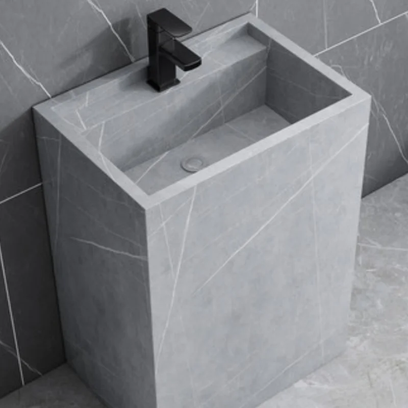 

Rock slab column basin wash basin integrated column type washbasin floor type washbasin outdoor courtyard wash basin