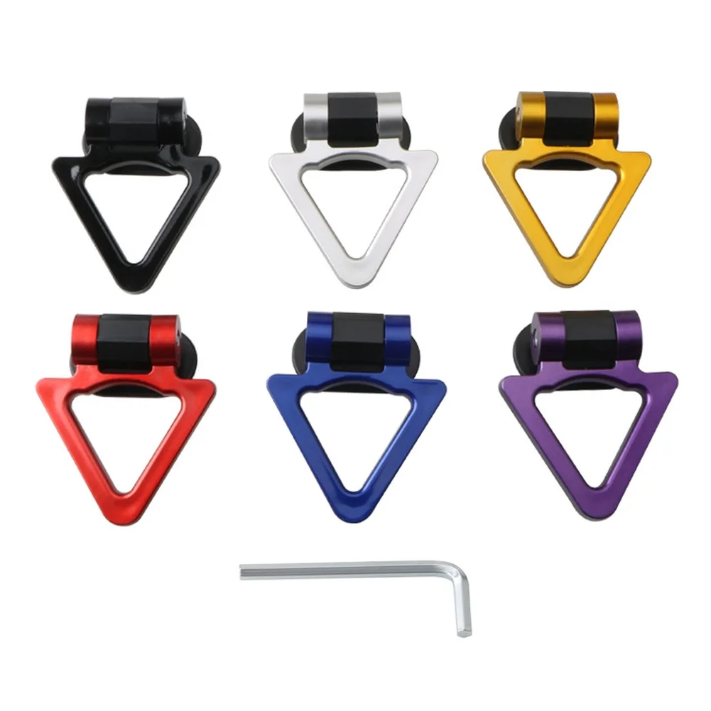 1Pcs Car Styling Trailer Hooks ABS Triangle Tow Hook Sticker Triangle Track Racing Style Tow Hook Trailer Hitch Exterior Parts