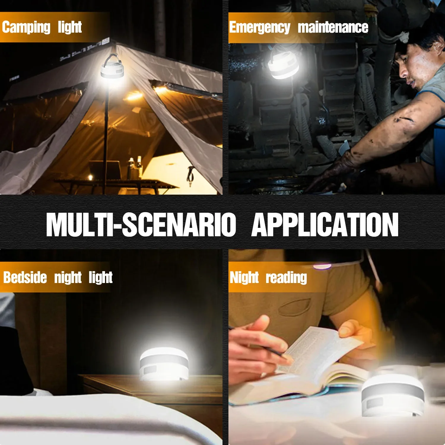 Outdoor Tent Light Emergency USB Rechargeable Handlamp Multifunction Long Endurance Camping Flashlight Night Market LED Lantern