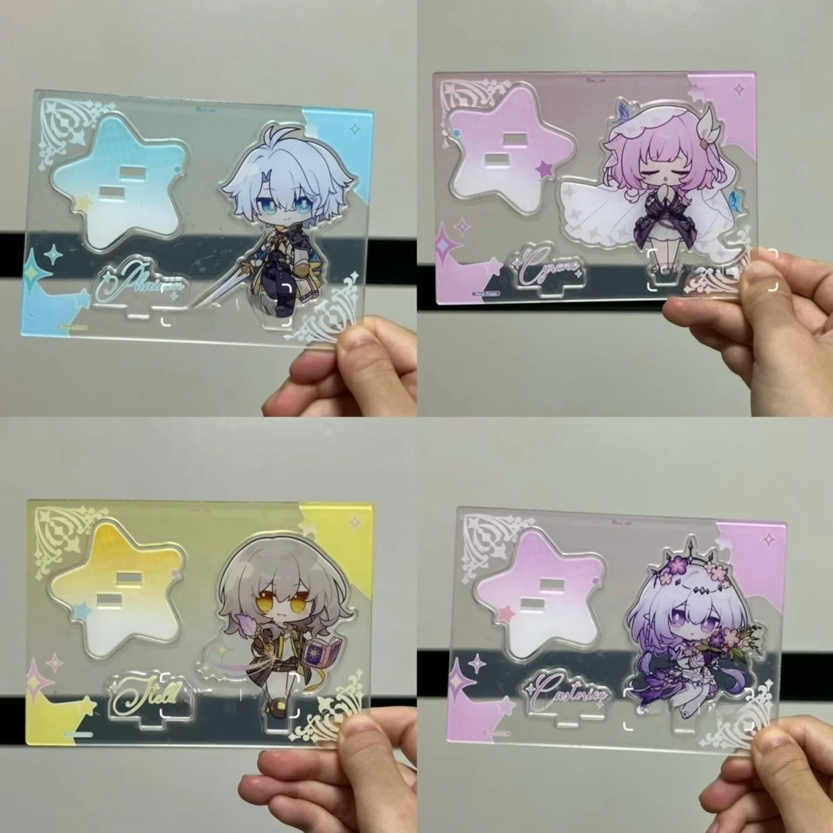 هونكاي: زملاء ستار ريل Phainon Cyrene Trailblazer Castorice ambitus Q نسخة لطيف أكريليك علامة واقفة هدية تزيين