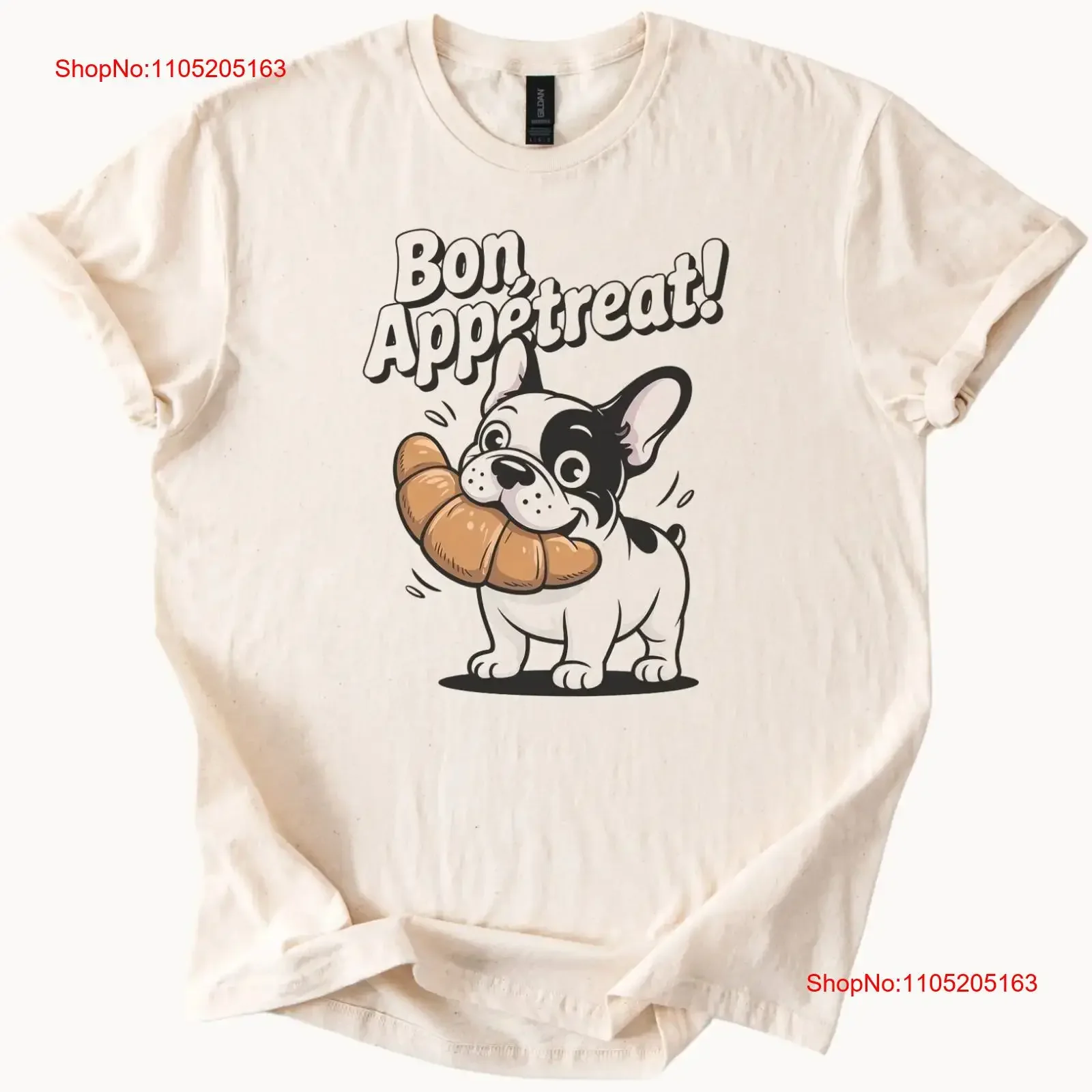 Camiseta Frenchie Croissant Bon Appetreat Dog Lover Cute Foodie Top vintage lavado Casual elegante ropa de calle Unisex