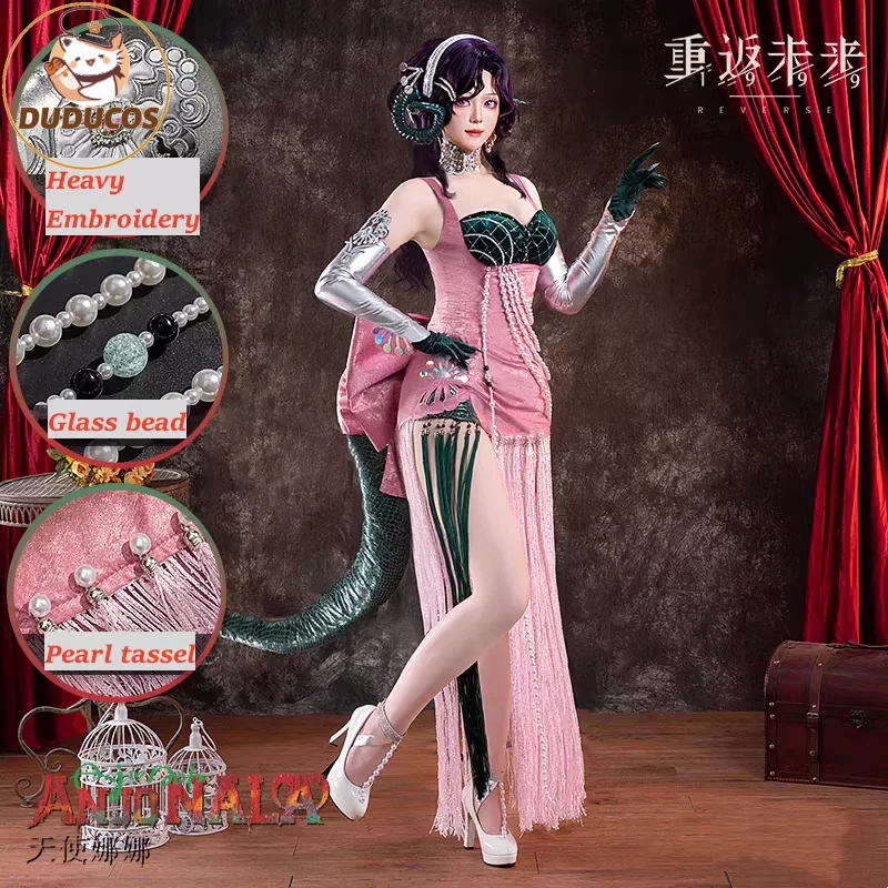 DUDUSR Reverse:1999 37 Anjo Nala Cosplay Costume Anime Ms. Kimberly Nala Hari Sexy Pink Dress Female Halloween Costumes