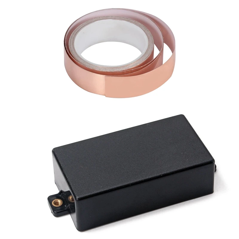 2 Pcs Guitar Parts: 1 Pcs Sealed Humbucker Pickup Cover & 1 Pcs Copper Foil Tape Adhesive EMI Shielding Guitar Slug