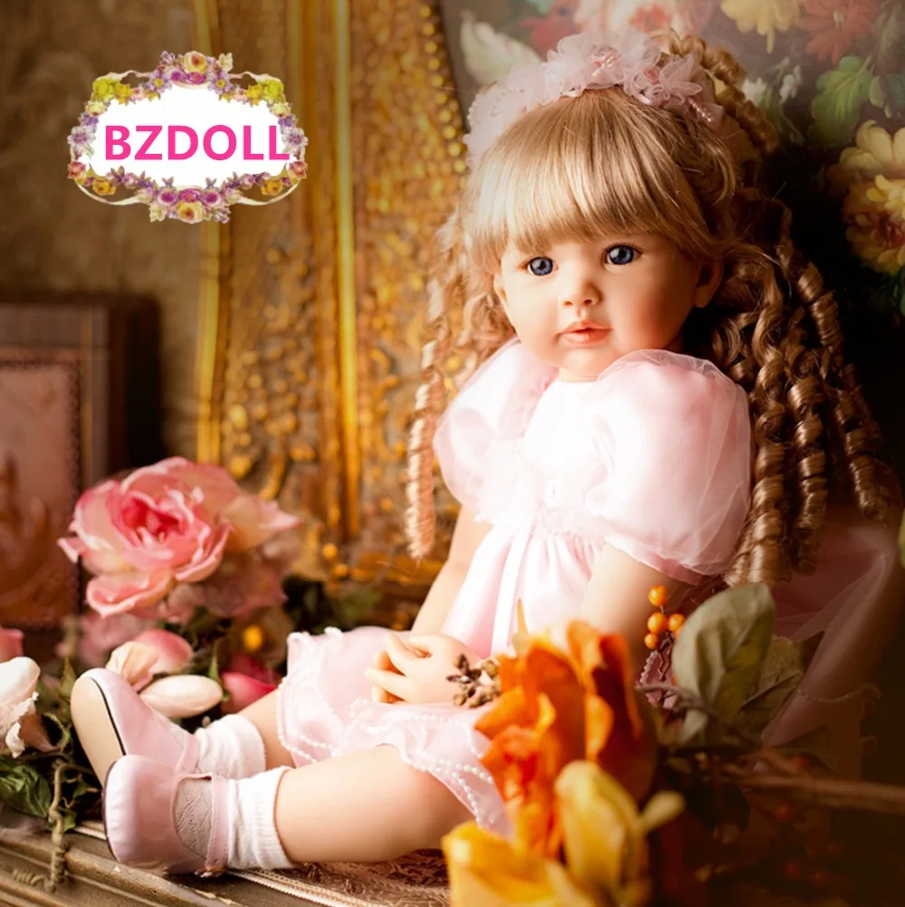 

BZDOLL 24inch Soft Silicone Reborn Toddler Alive Princess Babies 60cm Real Looking Girls Lovely Birthday Gift