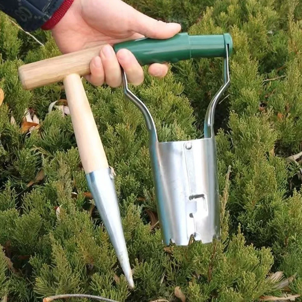 Handheld Seedling Transplanting Plastic Handle Cylinder Hole Punch Digger Efficient Planting Machine Seeder Excavator