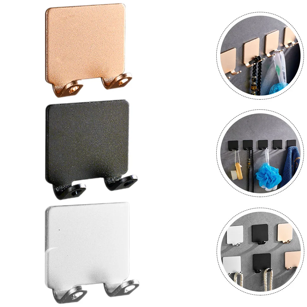 

3 Pcs No Punching Razor Holder Nordic Mobile Phone Bracket Bathroom Hooks Black Shelf Wall Coat Space Aluminum Hanger