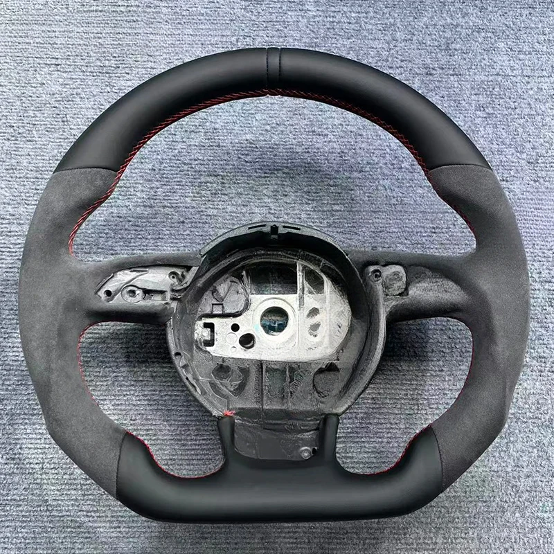 

Руль из натуральной кожи с красной строчкой и замшевой отделкой для Audi A3, A4, A5, Q3, Q5 | Аксессуар для модернизации