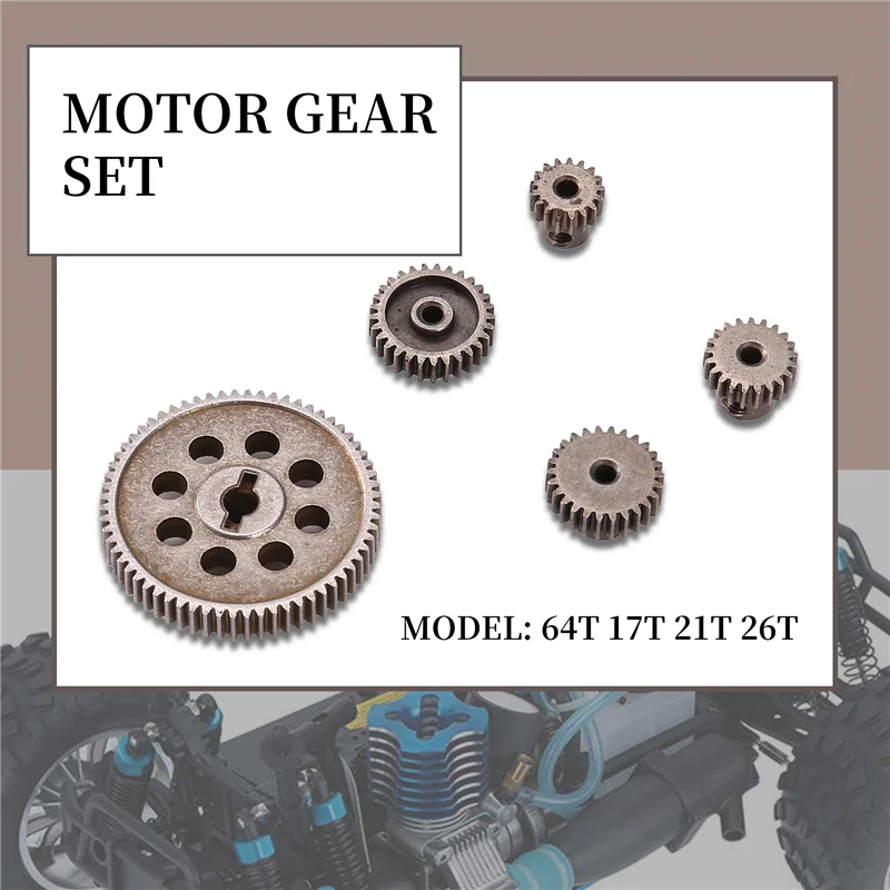 B05C-Diff ディファレンシャルメインメタルスパーギア 64T 17T 21T 26T モーターギア RCカーパーツ HSP 1/10 RCカートラック 94111用