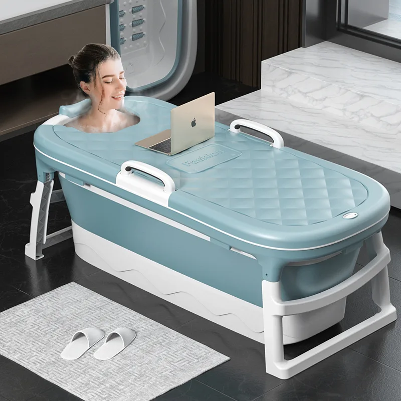 

Adult Portable Bathtub, Folding Bath Bucket, Household Bathtub, Thickened, Whole Body Plastic Bathtub, Large Home Spa