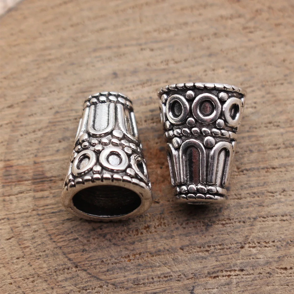 10pcs 15x12x12mm Antique Silver Color Tapered Tassel End Caps Jewelry Materials
