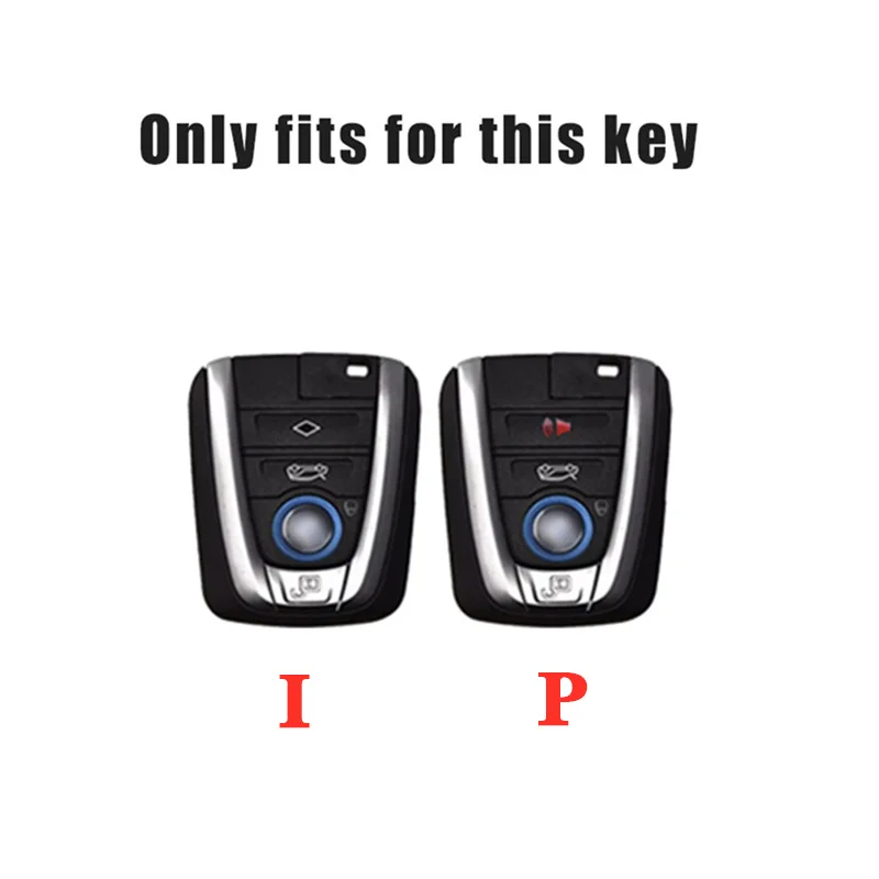 Orange Leather Zinc Alloy Car Remote Key Case For BMW I3 I8 Series 2014 2015 2016 2017 2018 Protection Keychain Accessories
