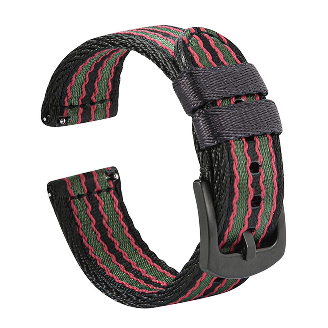 BANDSMAN Premium glattes Nylon-Uhrenarmband, 18 mm, 20 mm, 22 mm, gewebtes Nylon-Sicherheitsgurt-Uhrenarmband, Schnellverschluss-Ersatzarmband für Seiko 9
