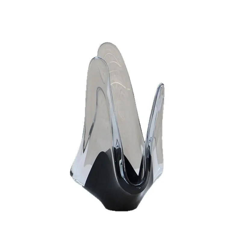 

Nordic creative minimalist black and white porcelain three-pronged irregular glazed ornament model room sales office home soft