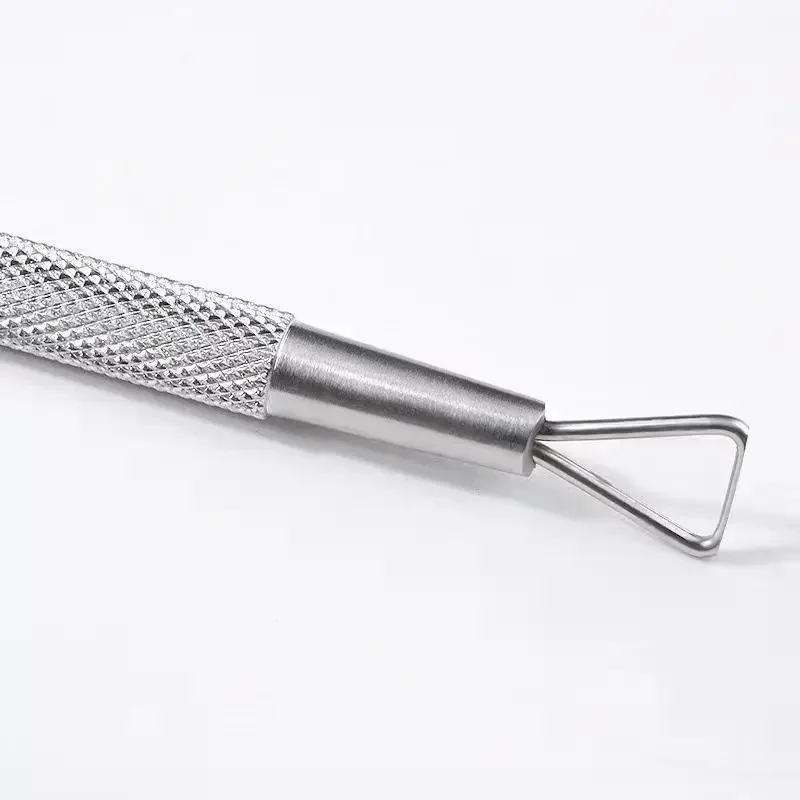 Holographic Stainless Steel Nail Polish Remover Tool Gel Nail Scraper Cuticle Pusher For Home And Salon Use Silvery