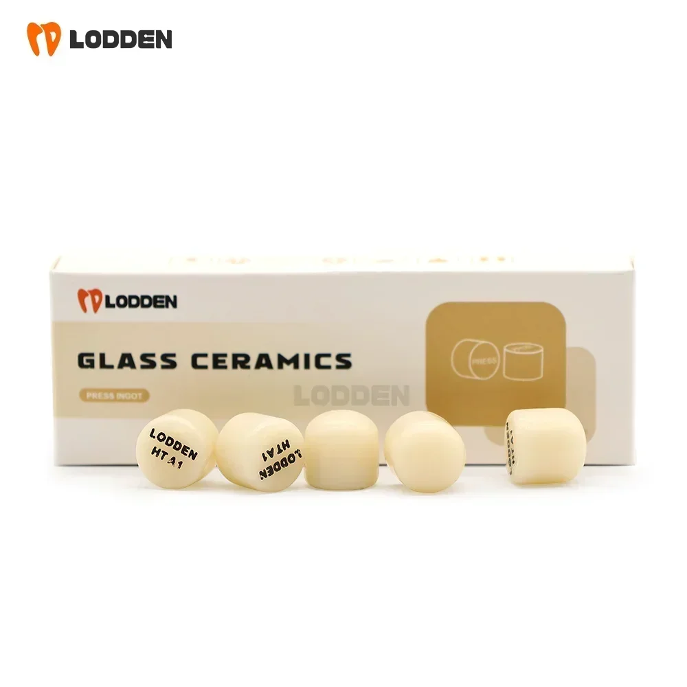 LODDEN 5pcs Lithium Disilicate Press Ingots Dental Glass Ceramic Pressing for Ultra-thin Veneer Minimally Invasive Repair HT/LT