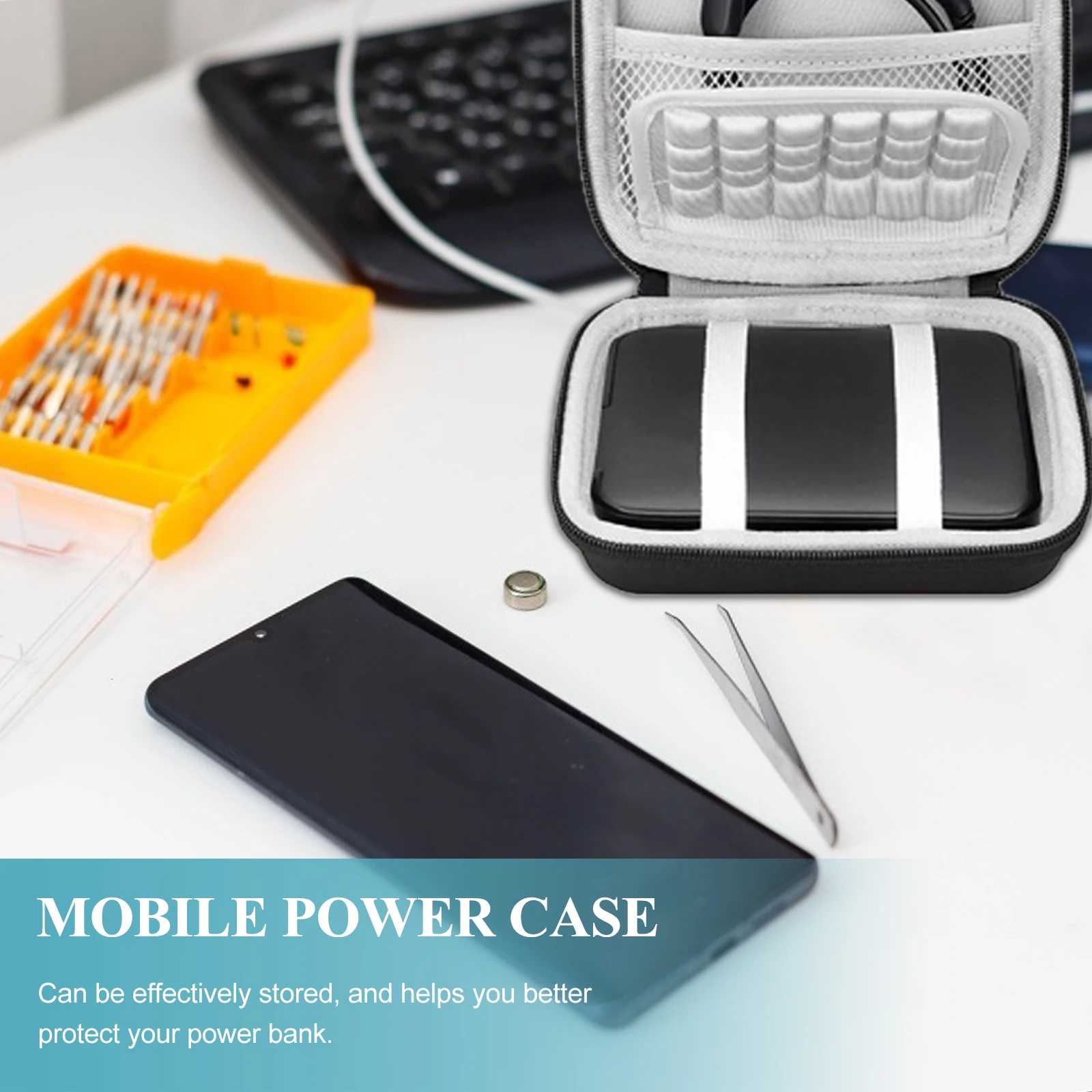 

EVA Protective Case Storage Bag for Travel Digital Products Jiaji Cloth USB Cable Earphone Power Bank Pouch Dust Proof Long