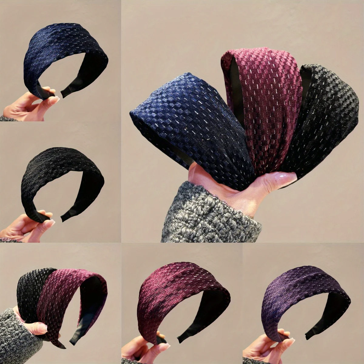 

Сплошной цвет, широкая повязка на голову, элегантный дизайн в стиле ретро, нескользящая офисная повязка для женщин и девочек, профессиональные аксессуары для волос, головные уборы