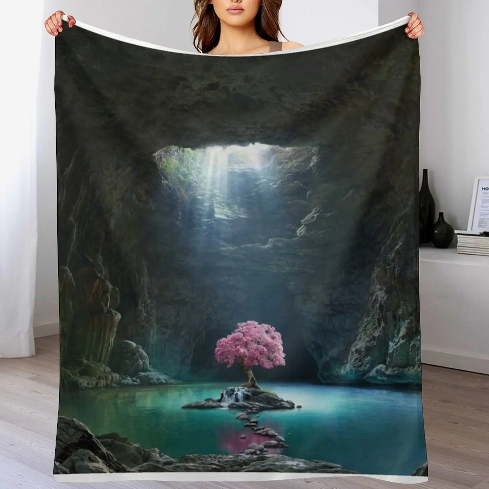 

Pink Tree in the Cave Throw Blanket Soft Big Sofa Hairys Picnic Blankets