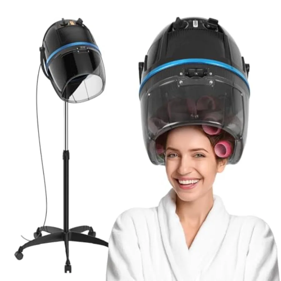 

Профессиональный напольный фен с капюшоном, 1300 Вт, регулируемый фен с капотом и роликами для домашнего салона, спа-красоты