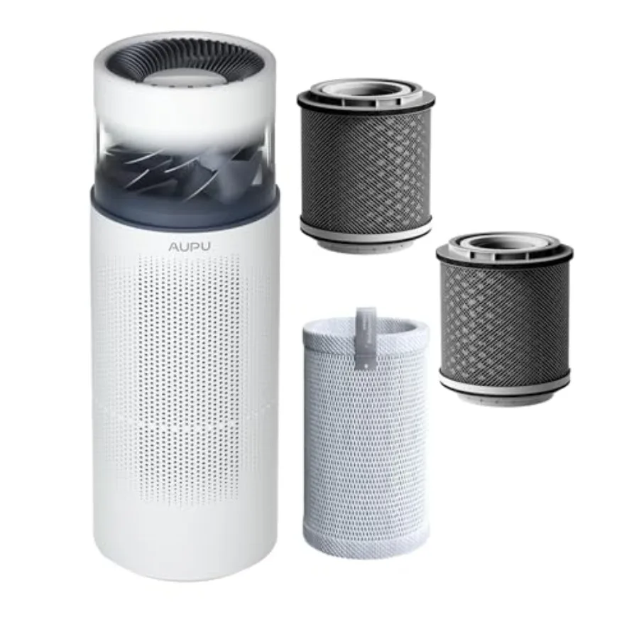

Двухфункциональный очиститель воздуха и увлажнитель с 2 сменными HEPA-фильтрами и фильтрами для увлажнения воздуха, белого цвета, для домашнего использования