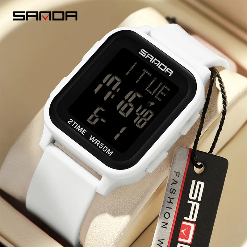 

SANDA Hot sale Outdoor Sports Fashion Men's Watch Waterproof Digital Countdown Electronic LED Light Men's Wristwatch Chronograph